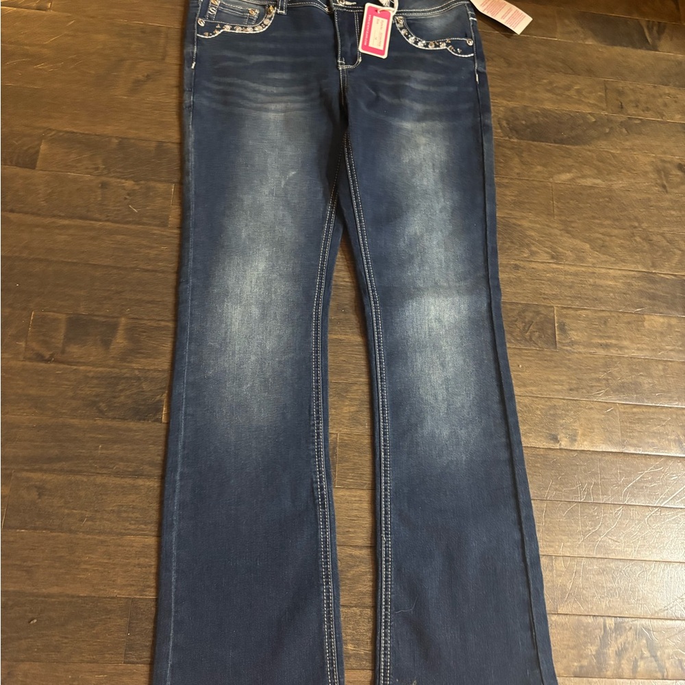 Seven7 Blue Flare Wide Leg Jeans - Picture 6 of 6